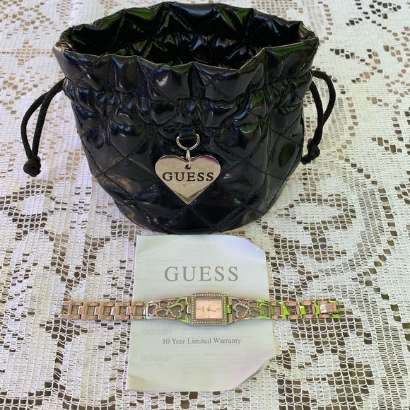 Guess Accessories - Pretty Guess silver bling heart watch with pouch!
